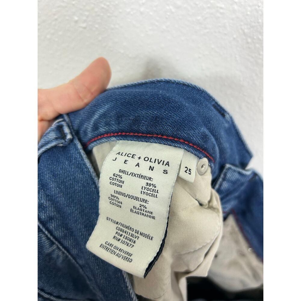 Alice + Olivia Cay Cargo Wide Leg Baggy Jeans Sz 25 - Picture 6 of 9